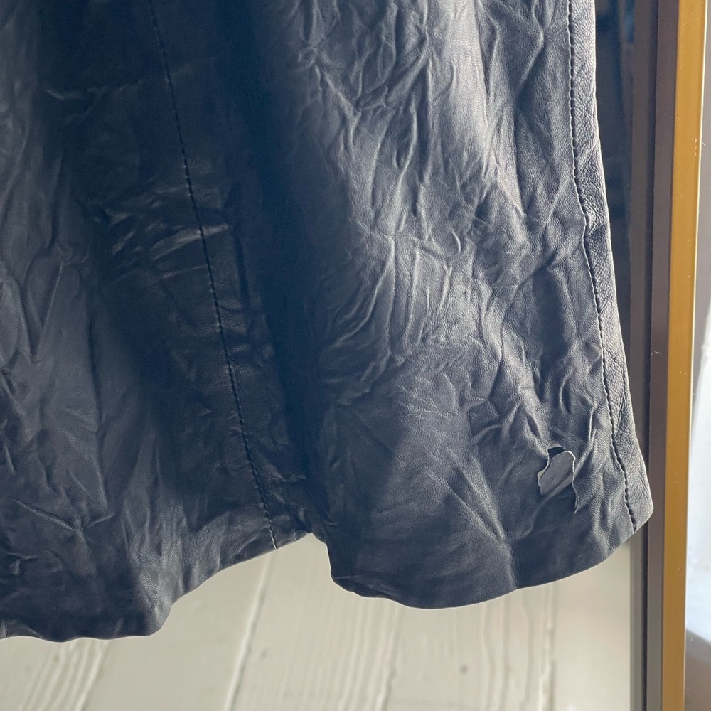 Zadig & Voltaire NWT FLAWED Rexa Black Crumpled 100% Leather Mini Dress - Picture 9 of 15